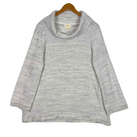 Anthropologie‎ Maeve Risa Hacci Tunic Sweater Sz L Grey Marled Cowl Neck Relaxed - Picture 2 of 16